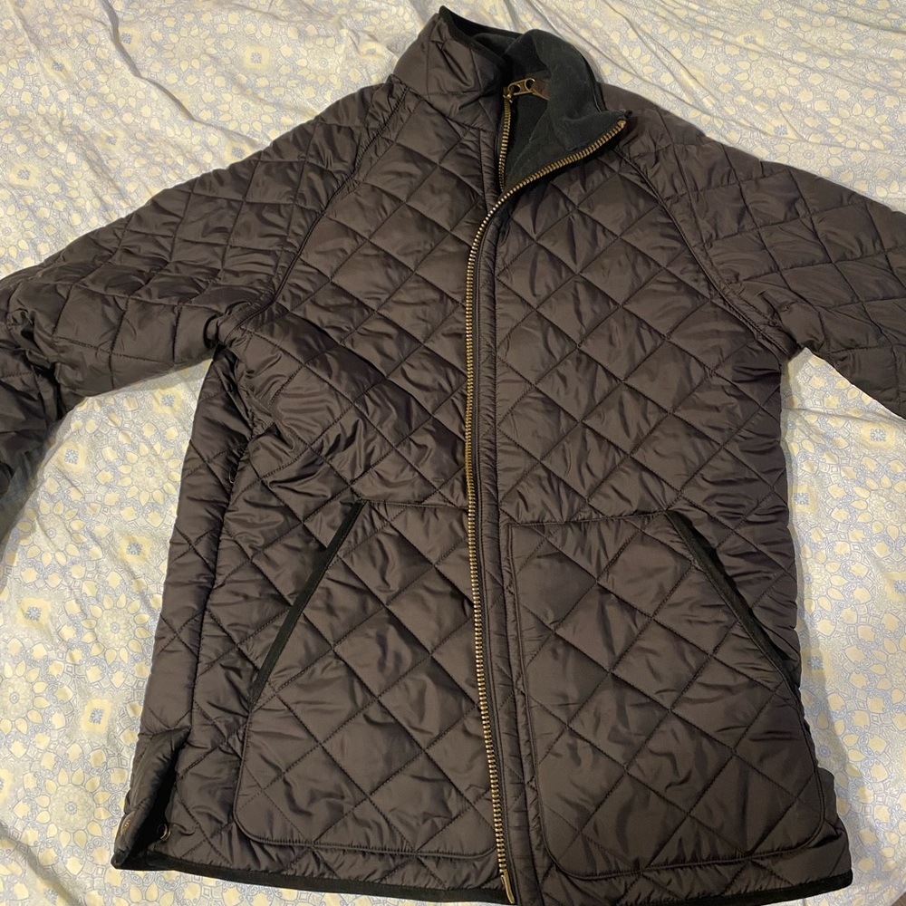 Polo by Ralph Lauren Black Bomber Jacket with Quilted Design